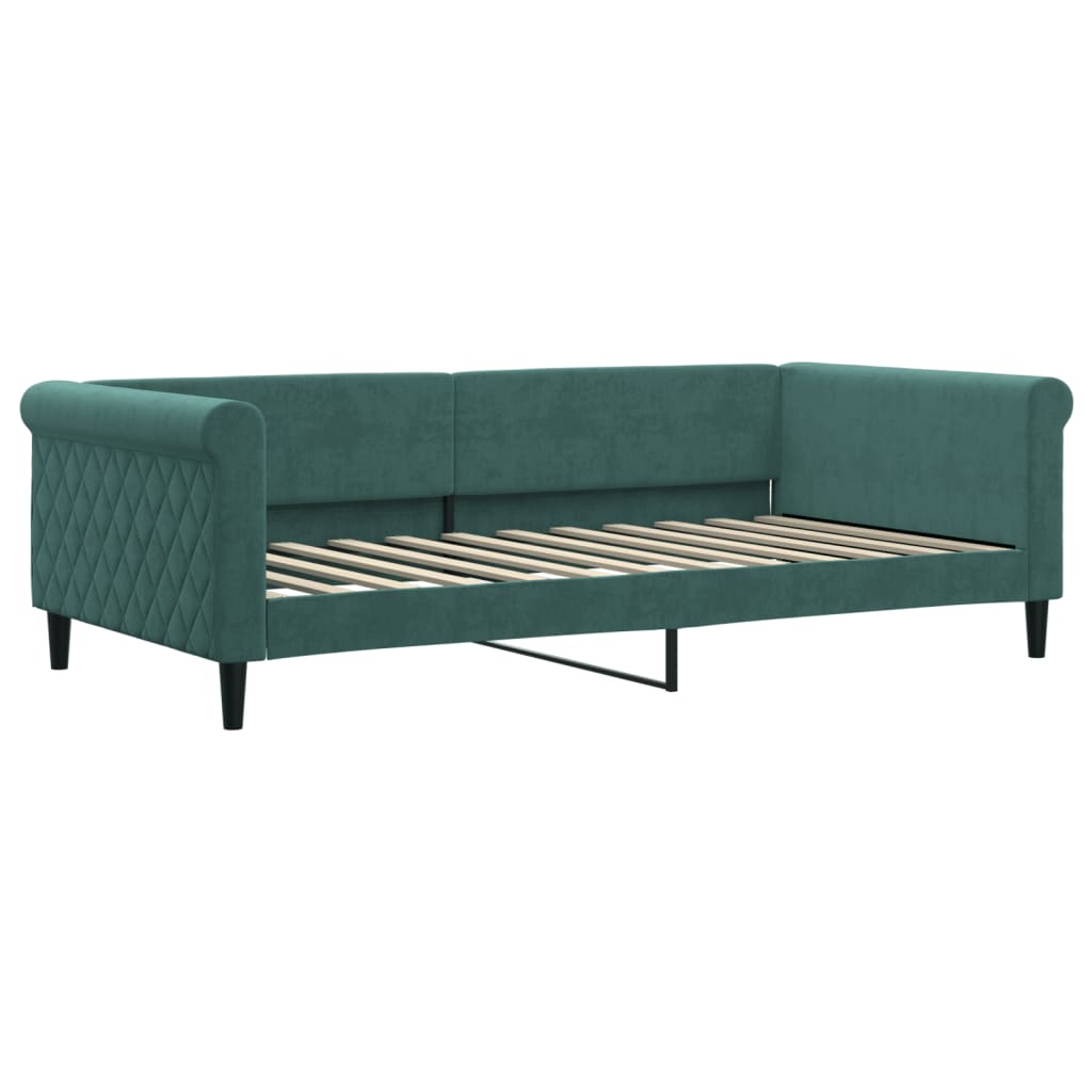 Letto da Giorno Verde Scuro 100x200 cm in Velluto