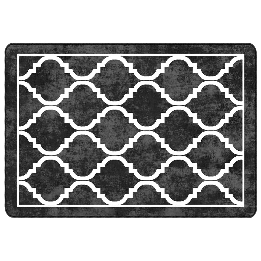 Tappeto Lavabile Nero e Bianco 160x230 cm Antiscivolo - homemem39