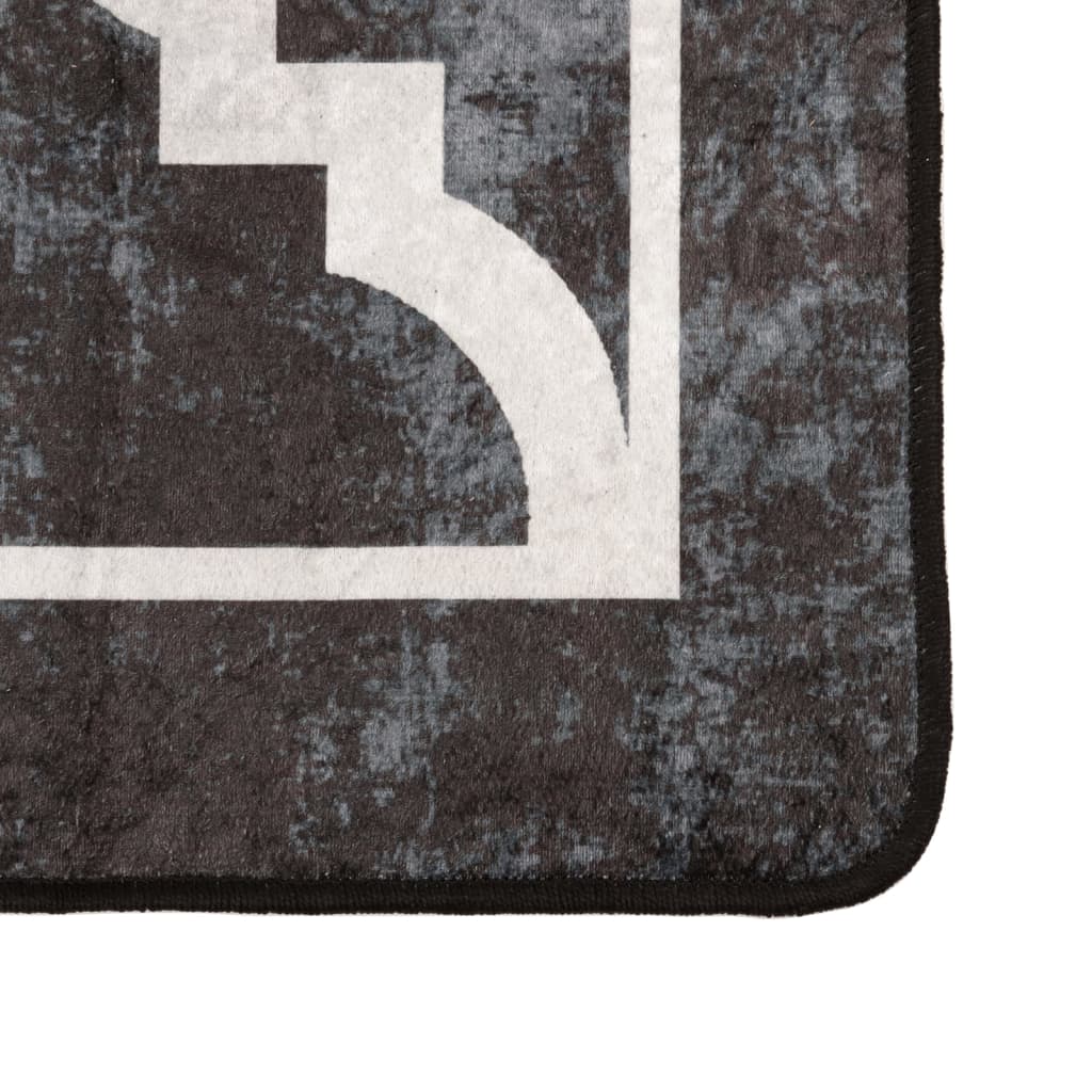 Tappeto Lavabile Nero e Bianco 160x230 cm Antiscivolo - homemem39