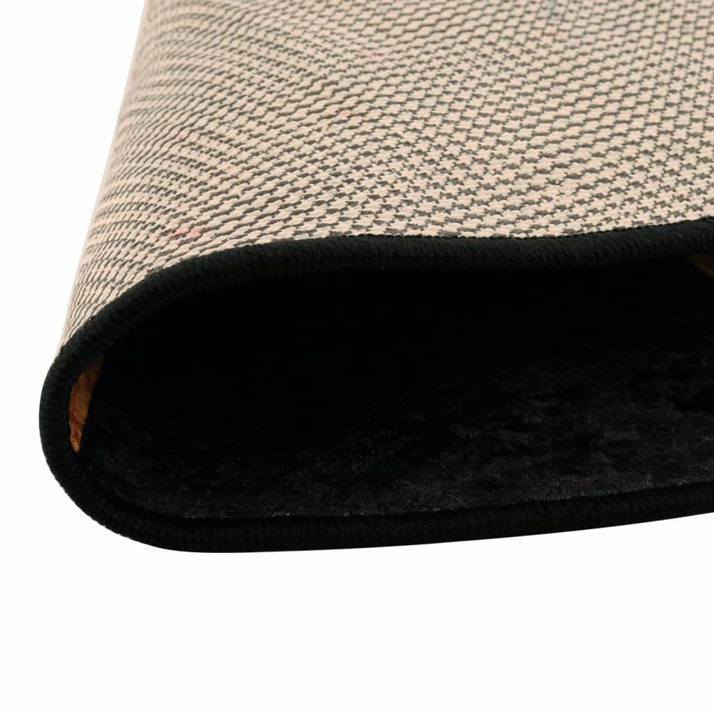 Tappeto Lavabile Nero e Oro Ø 120 cm Antiscivolo - homemem39