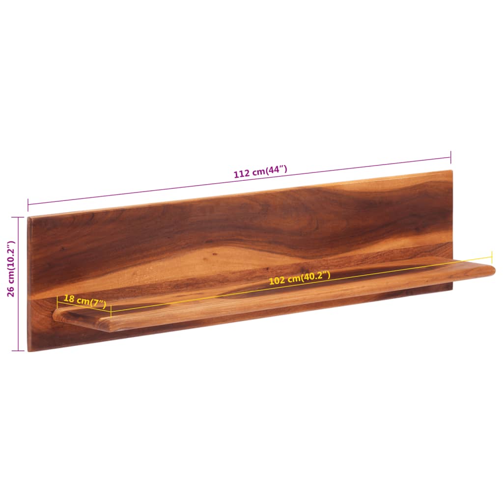 Mensole da Parete 2 pz 112x20x26 cm in Legno Massello di Acacia | homemem39