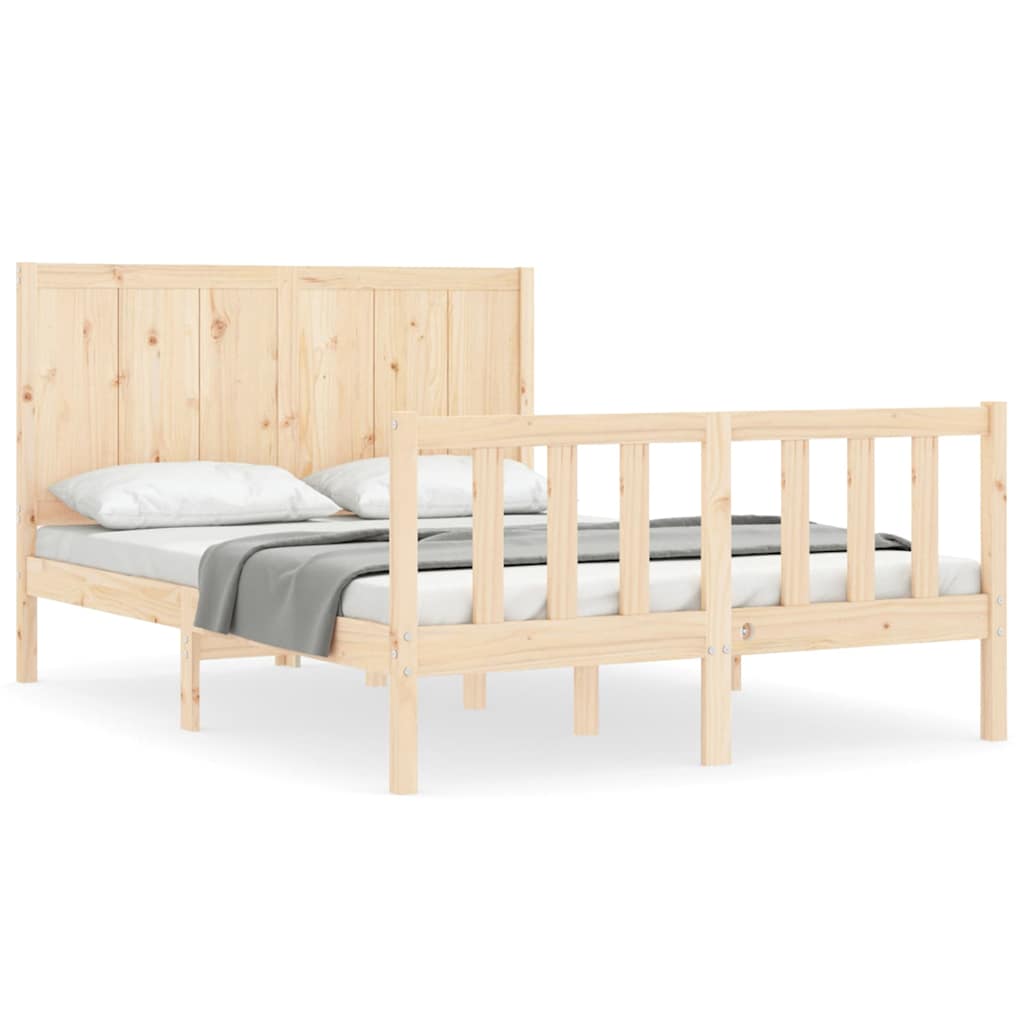 Letto senza Materasso 140x190 cm in Legno Massello di Pino