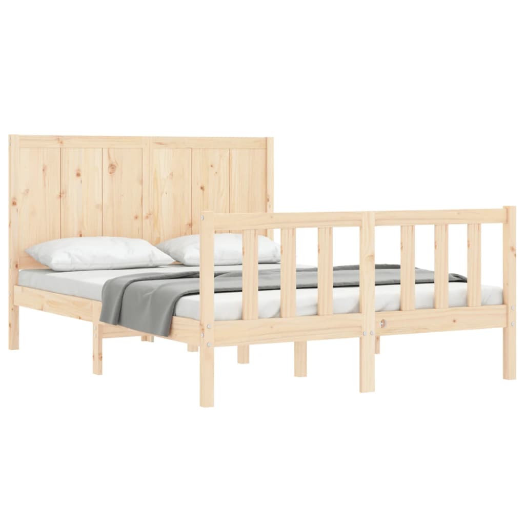 Letto senza Materasso 140x190 cm in Legno Massello di Pino