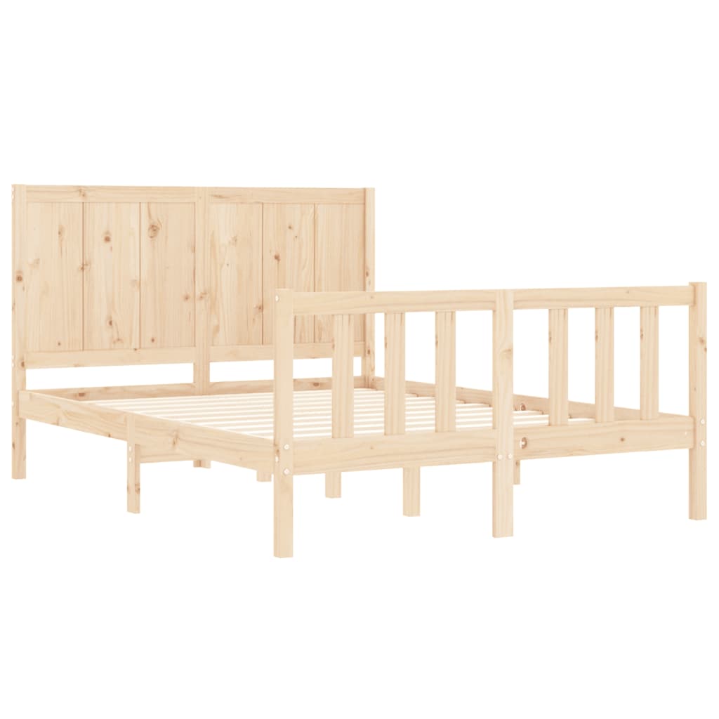Letto senza Materasso 140x190 cm in Legno Massello di Pino