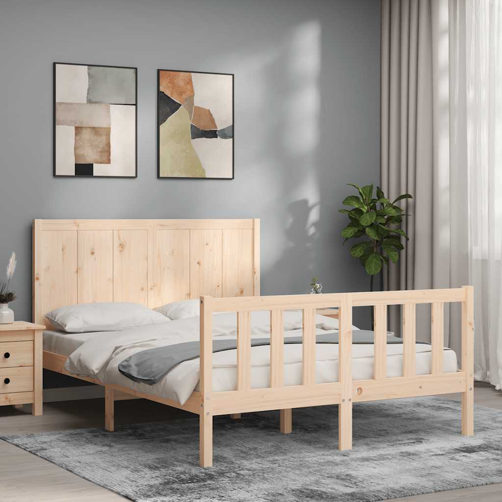 Letto senza Materasso 140x190 cm in Legno Massello di Pino