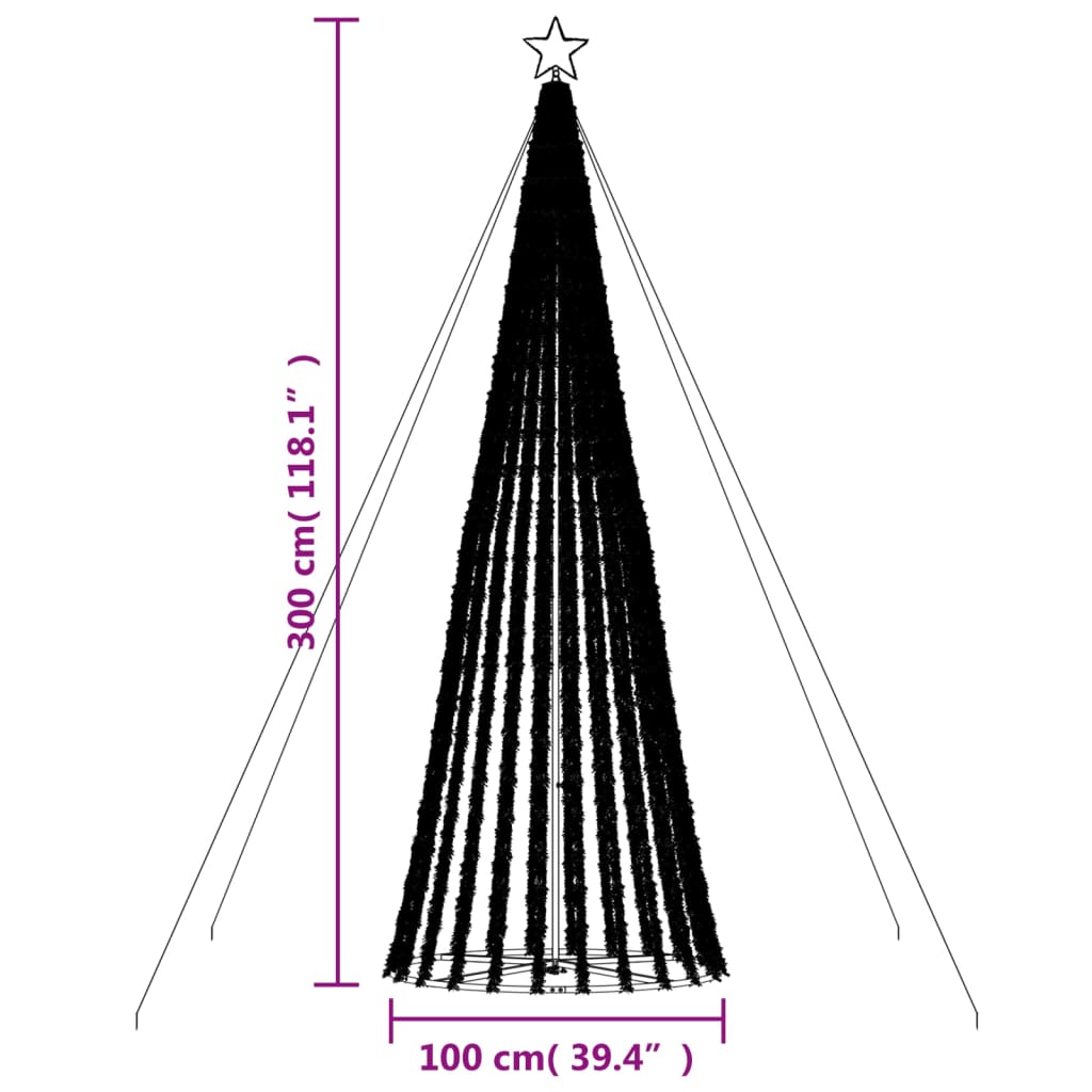 Albero di Natale a LED 688 LED Blu 300 cm