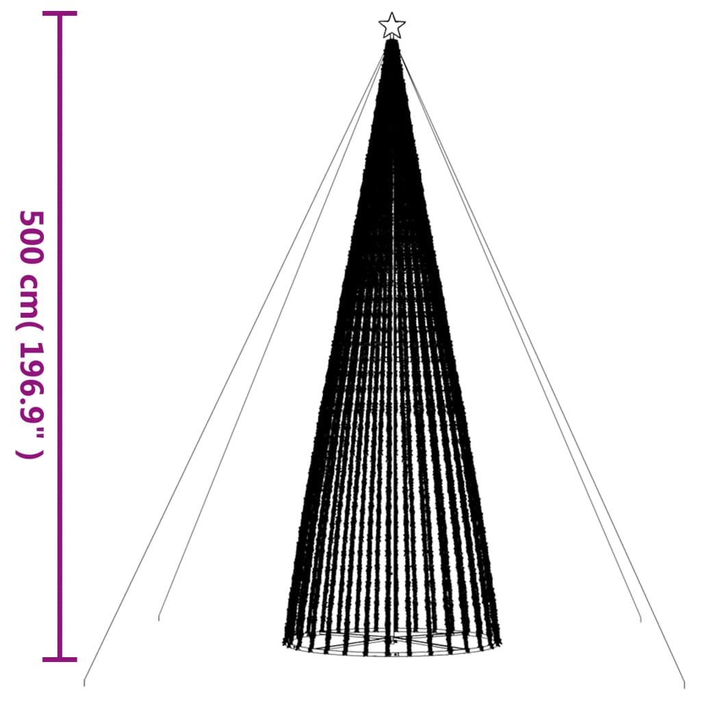 Albero di Natale a LED 1544 LED Colorato 500 cm | homemem39