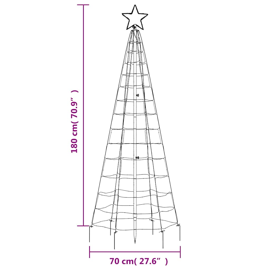 Albero di Natale a LED con Punte 220 LED Bianco Freddo 180 cm