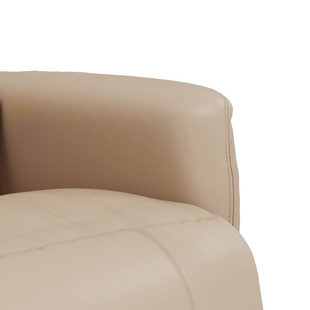 Poltrona Reclinabile Massaggi Poggiapiedi Cappuccino Similpelle - homemem39