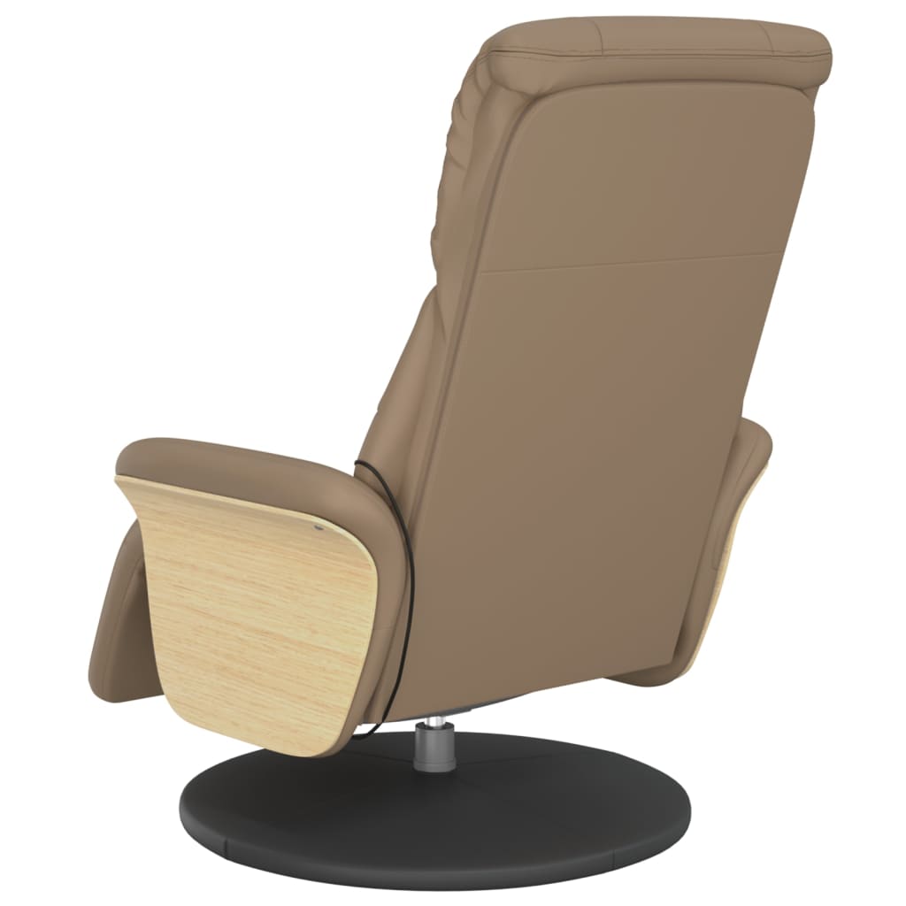 Poltrona Reclinabile Massaggi Poggiapiedi Cappuccino Similpelle