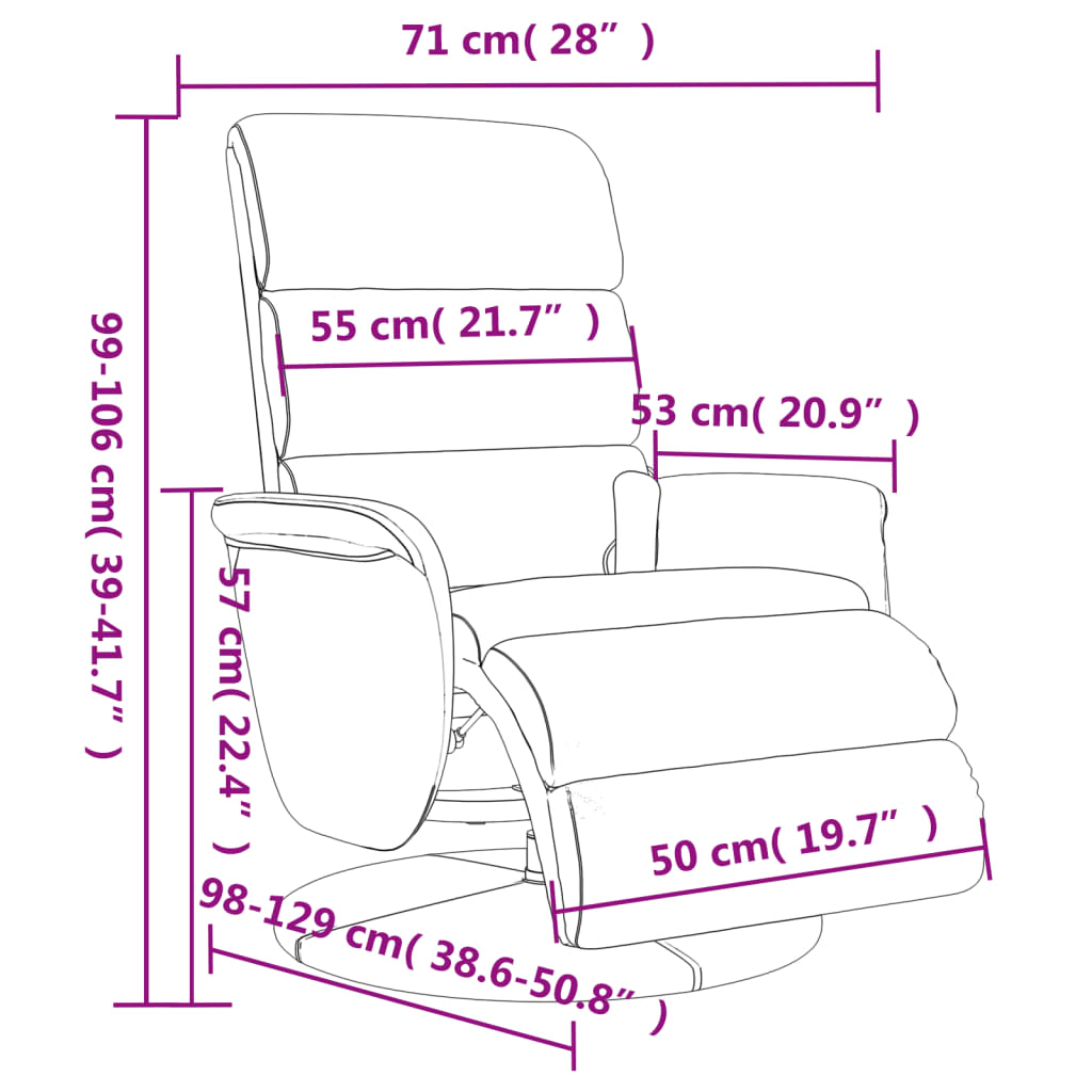 Poltrona Reclinabile Massaggio Poggiapiedi Marrone Similpelle - homemem39