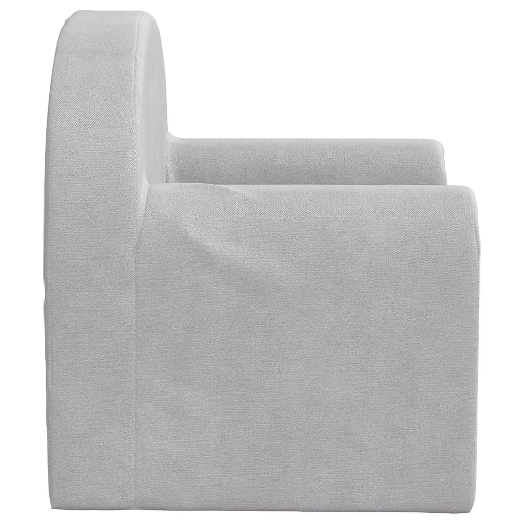 Divano Letto per Bambini Grigio Chiaro in Morbido Peluche