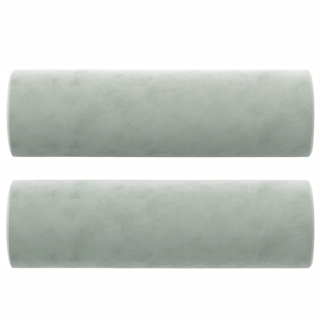 Divano a 2 Posti con Cuscini Grigio Chiaro 120 cm in Velluto - homemem39