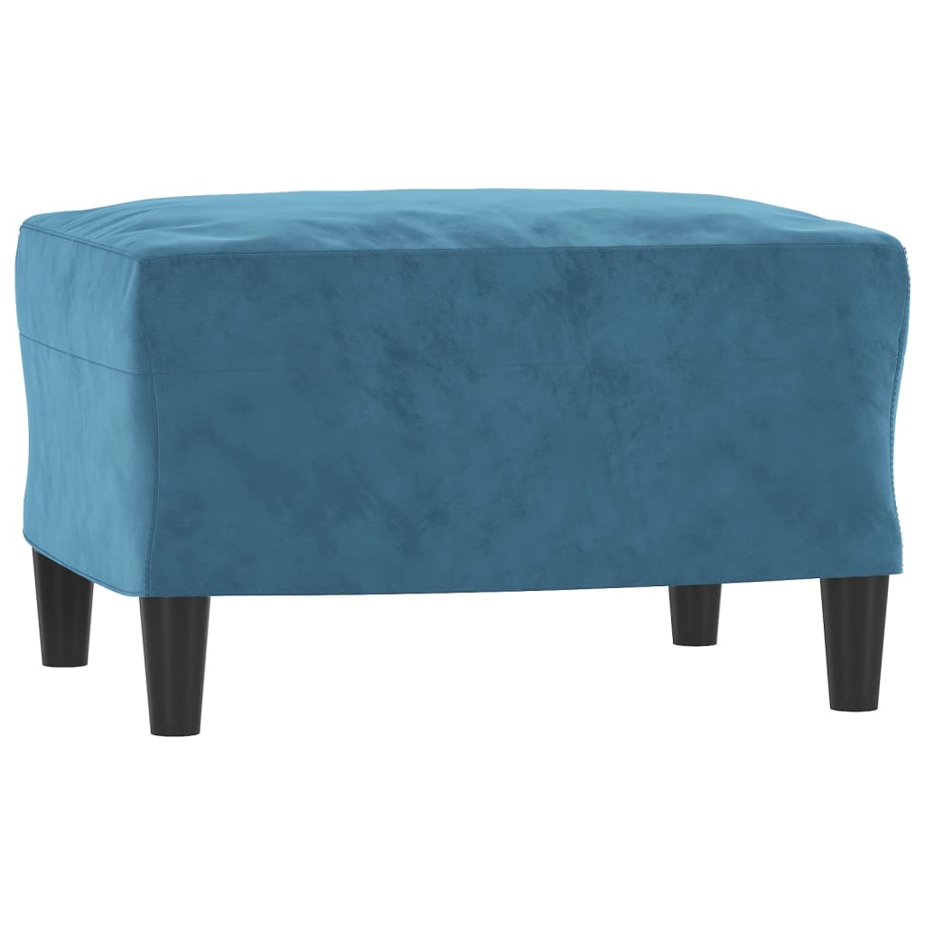 Poltrona con Poggiapiedi Blu 60 cm in Velluto