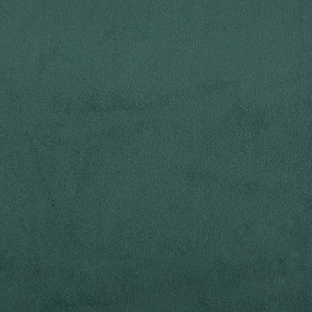 Divano a 3 Posti con Poggiapiedi Verde scuro 180 cm in Velluto