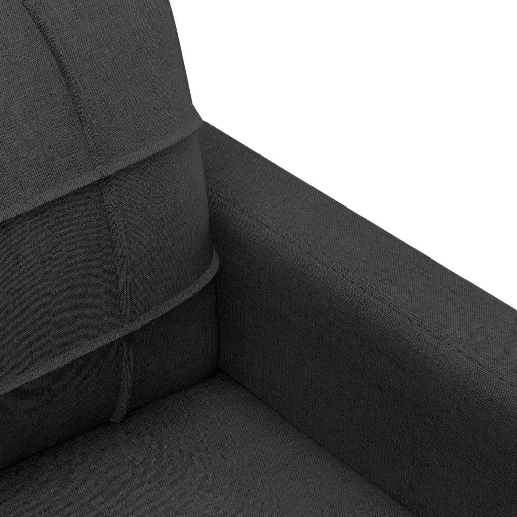 Set di Divani 3 pz con Cuscini Nero in Tessuto - homemem39