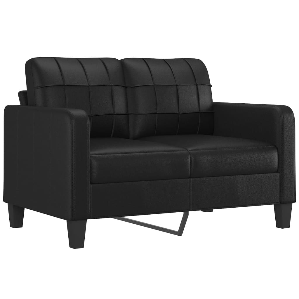 Set di Divani 2 pz con Cuscini Nero in Similpelle - homemem39