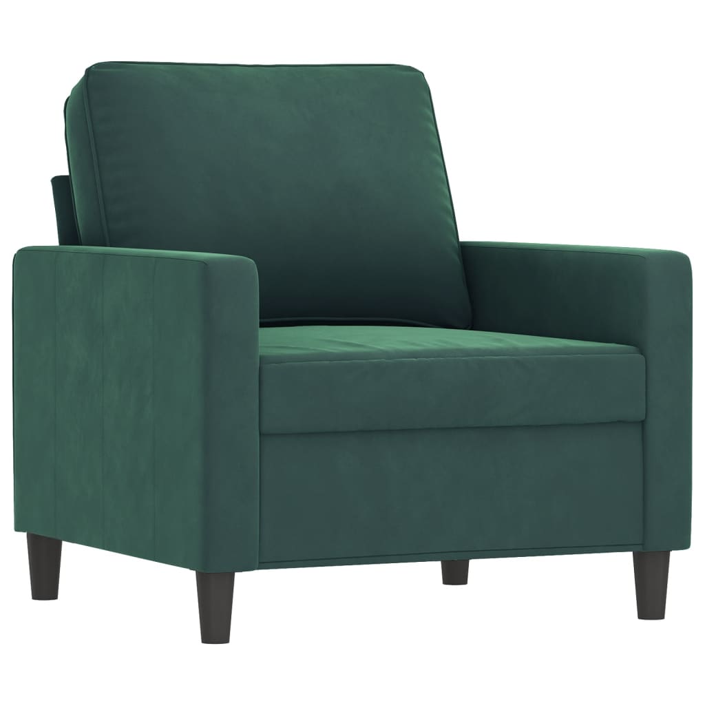 Set di Divani 4 pz con Cuscini Verde scuro in Velluto