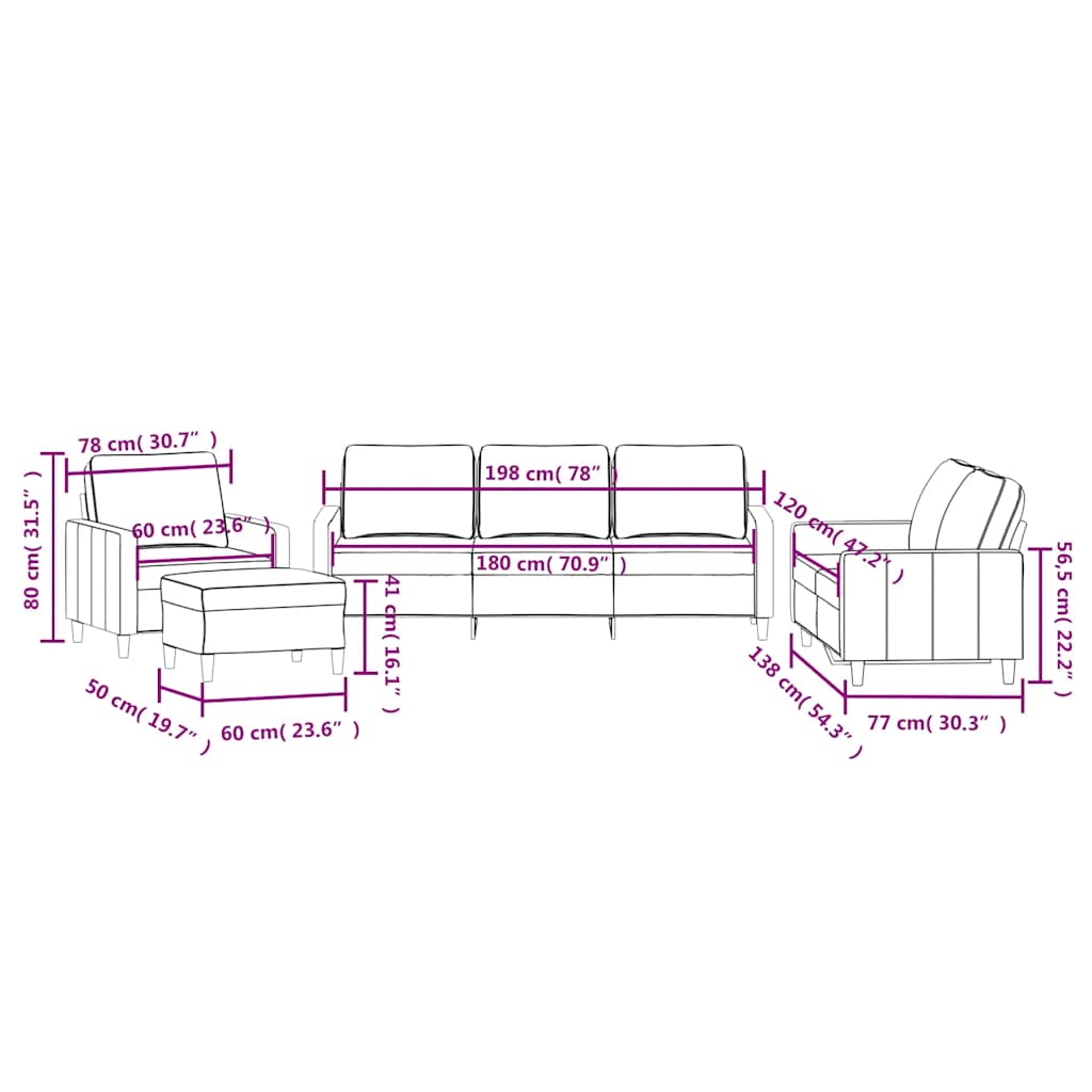Set di Divani 4 pz con Cuscini Blu in Velluto | homemem39