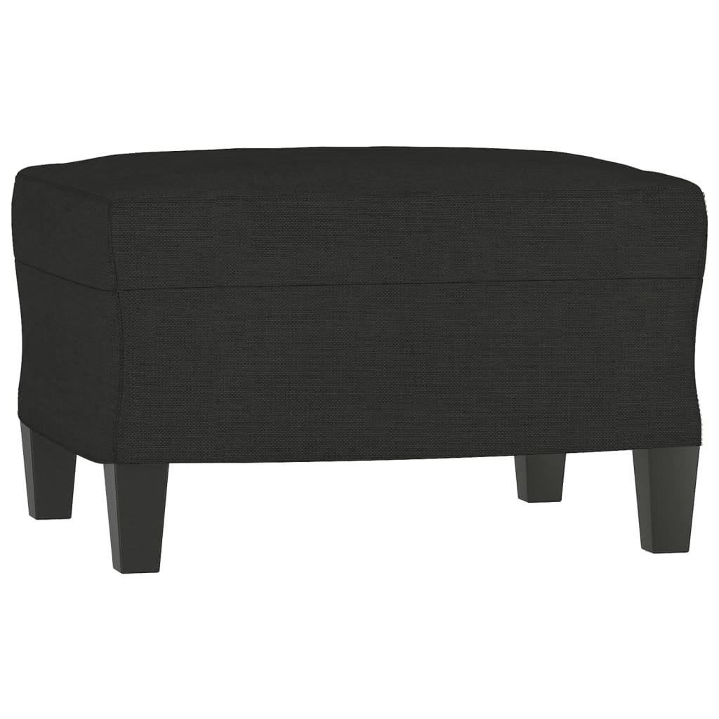 Set di Divani 3 pz con Cuscini Nero in Tessuto