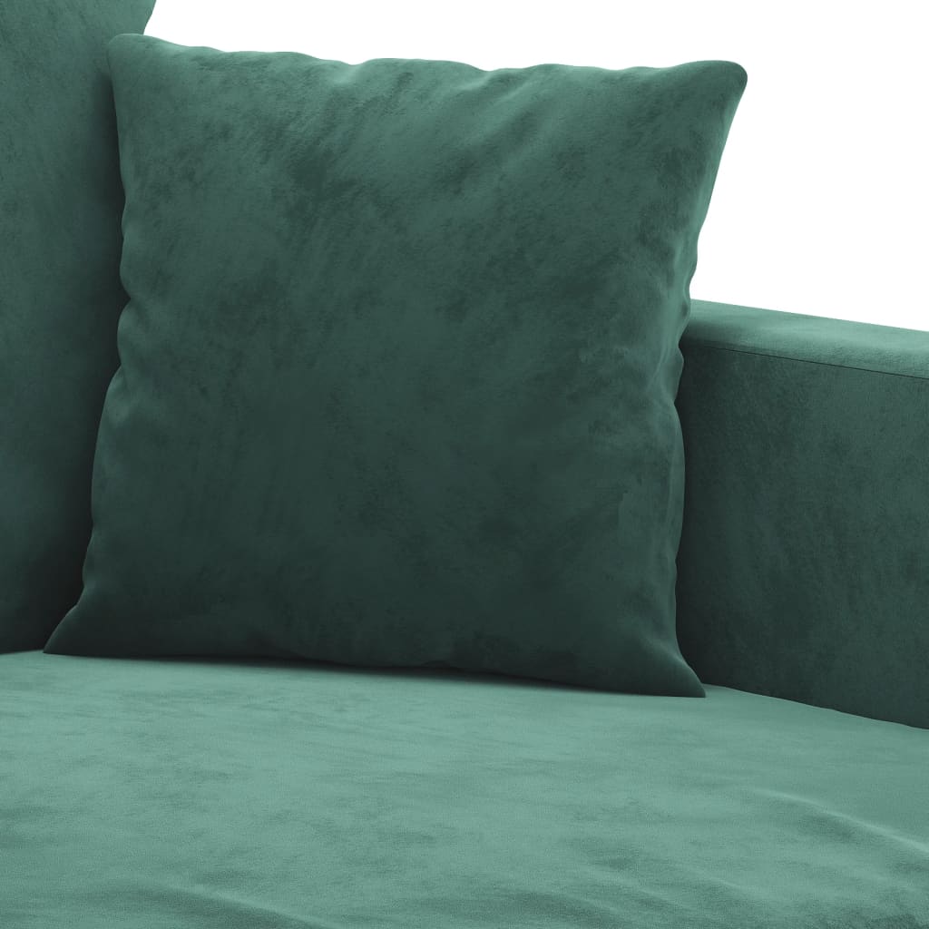 Set di Divani 3 pz con Cuscini Verde scuro in Velluto
