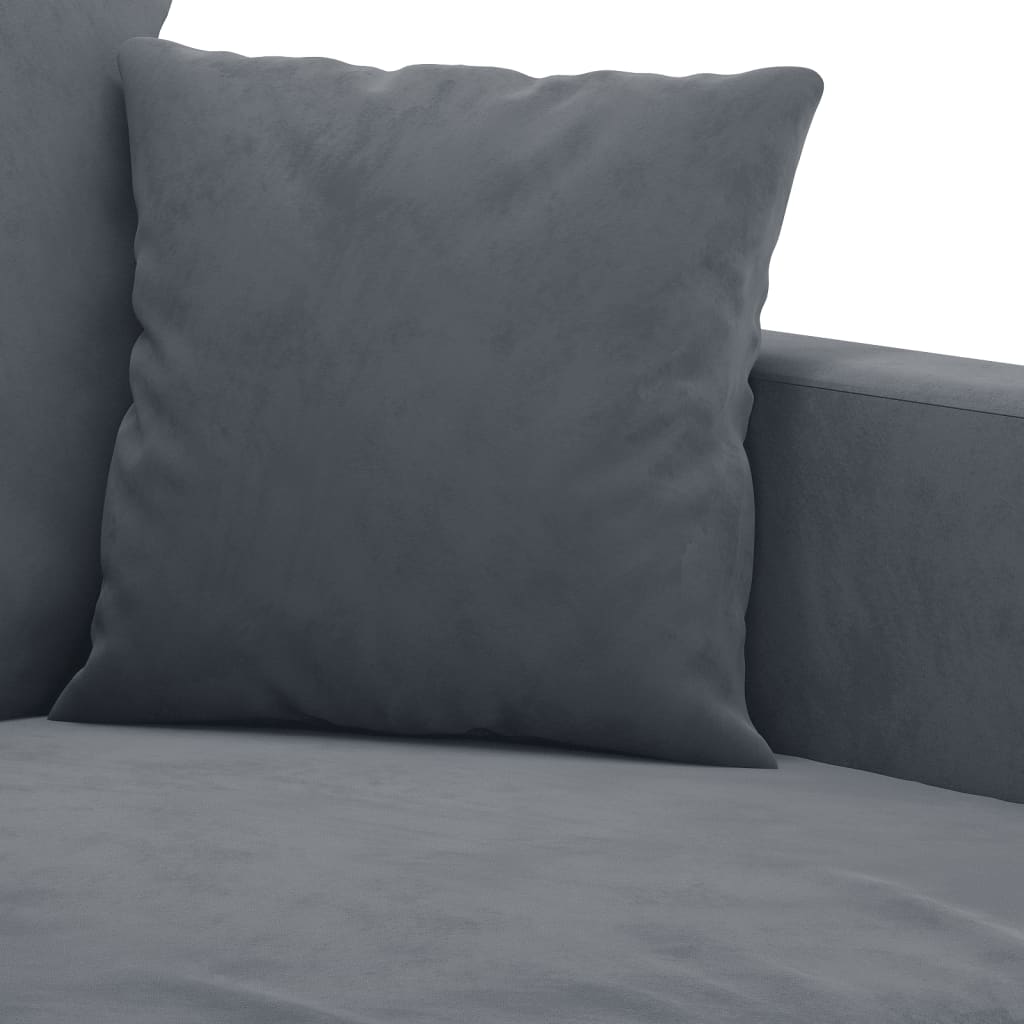Set di Divani 4 pz con Cuscini Grigio Scuro in Velluto