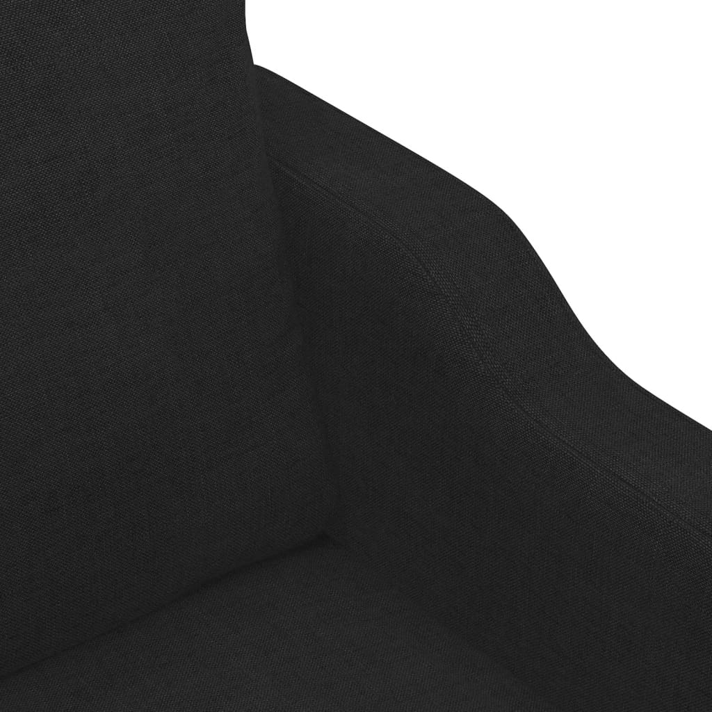 Set Divani 4 pz con Cuscini Nero in Tessuto