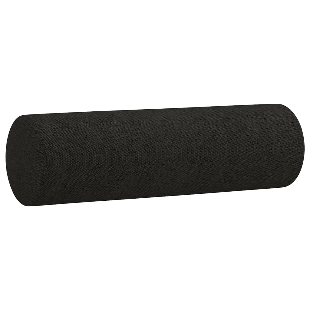 Set Divani 4 pz con Cuscini Nero in Tessuto