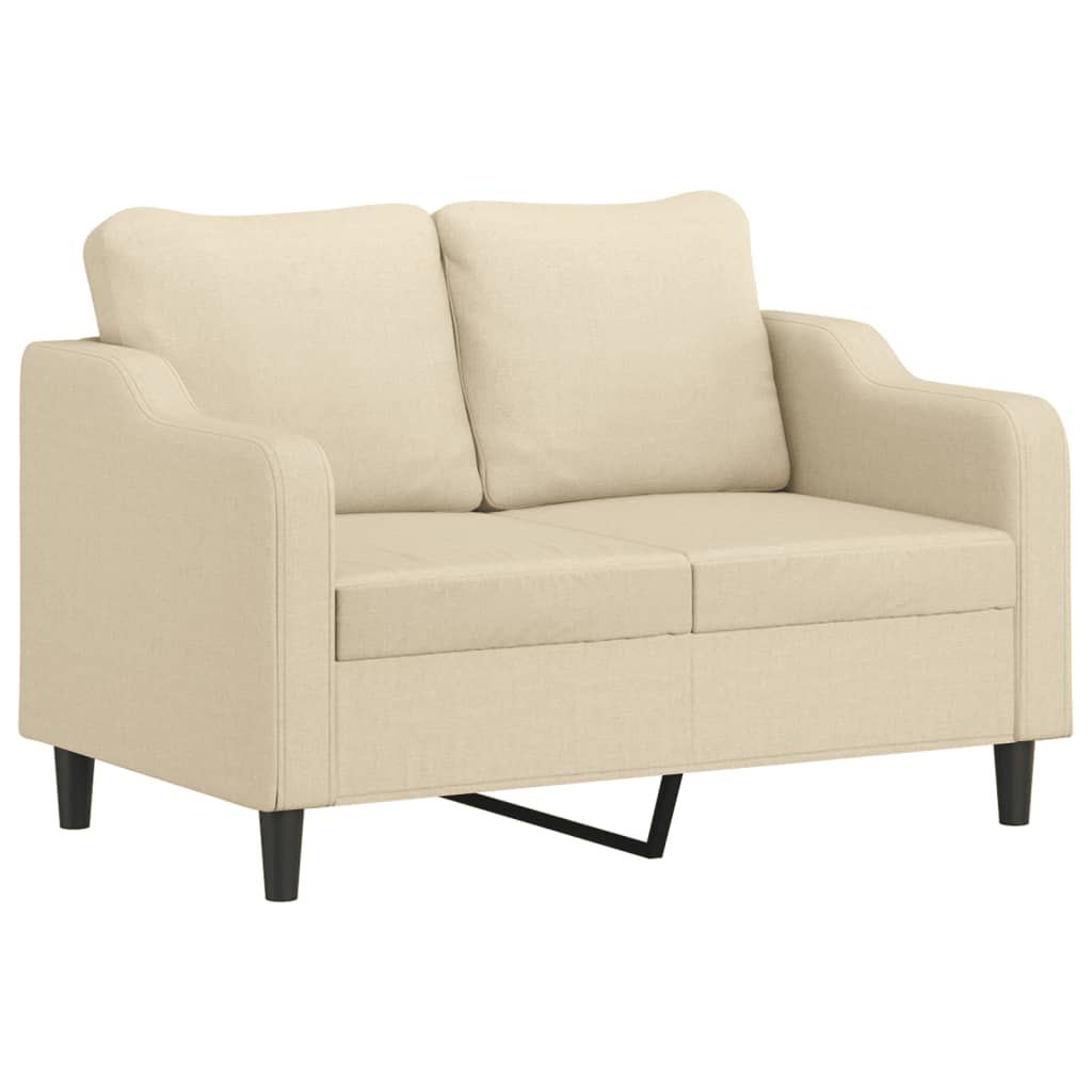 Set Divani 3 pz con Cuscini Crema in Tessuto