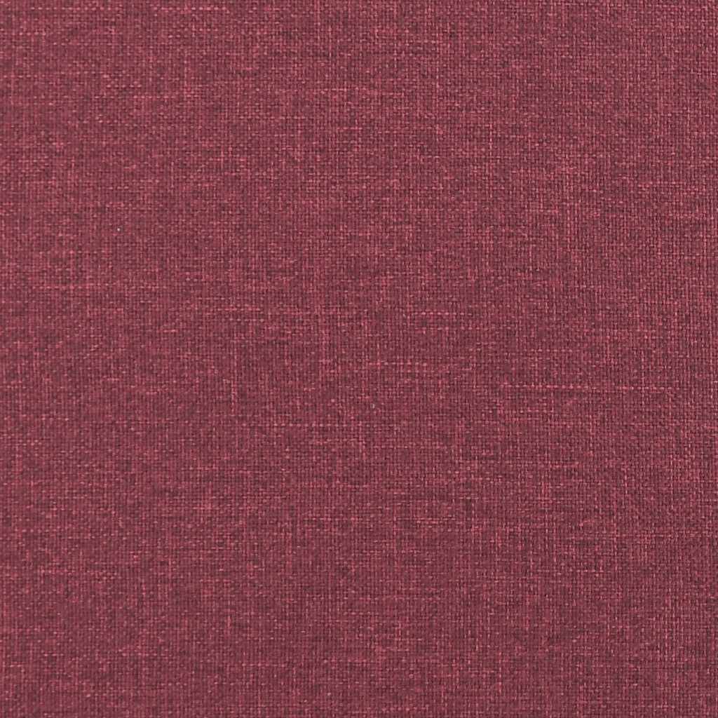 Set di Divani 3 pz con Cuscini Rosso Vino in Tessuto