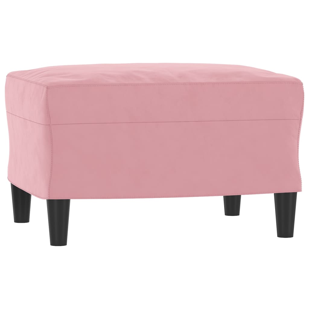 Set di Divani 3 pz con Cuscini Rosa in Velluto
