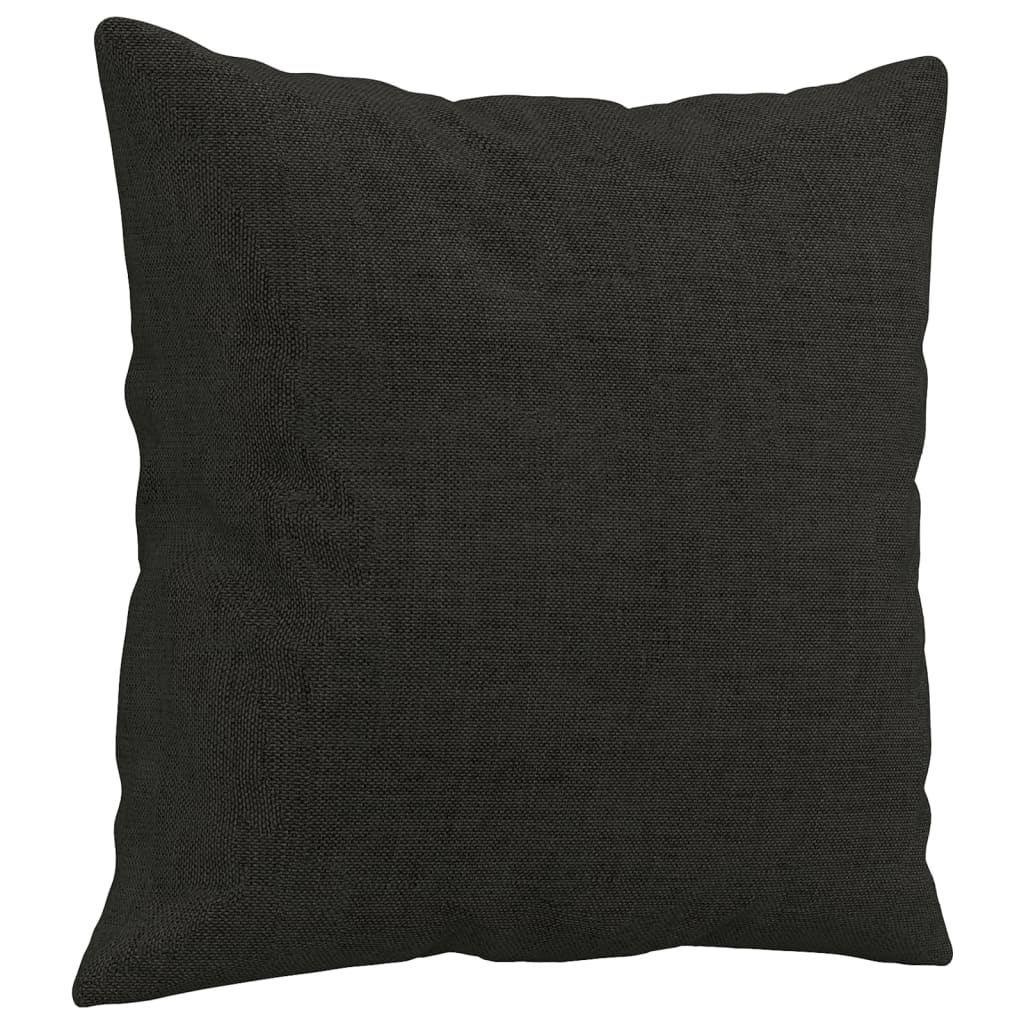Set Divani 3 pz con Cuscini Nero in Tessuto