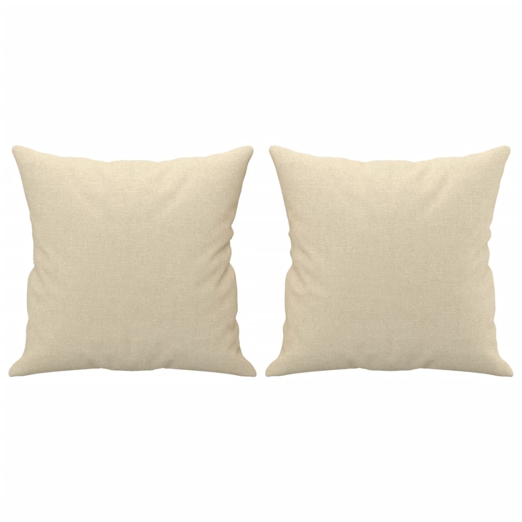 Set Divani 4 pz con Cuscini Crema in Tessuto
