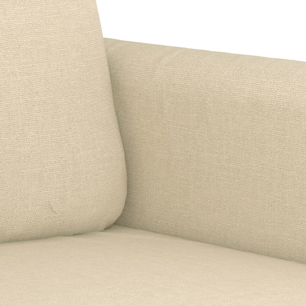 Set di Divani 3 pz con Cuscini Crema in Tessuto