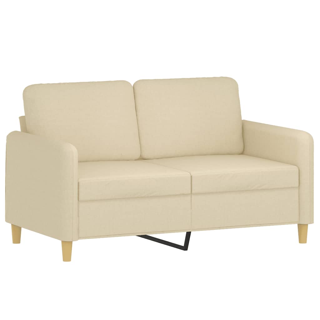 Set Divani 2 pz con Cuscini Crema in Tessuto