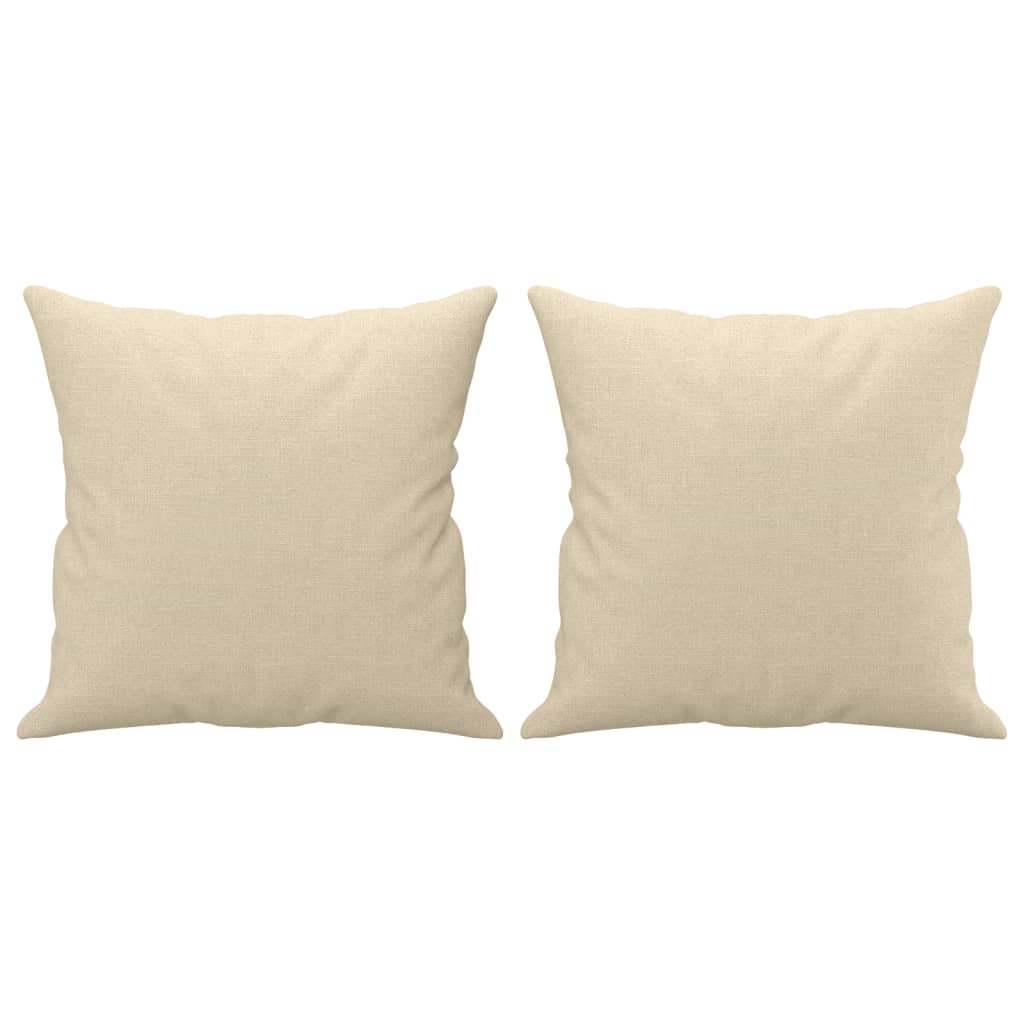 Set Divani 2 pz con Cuscini Crema in Tessuto