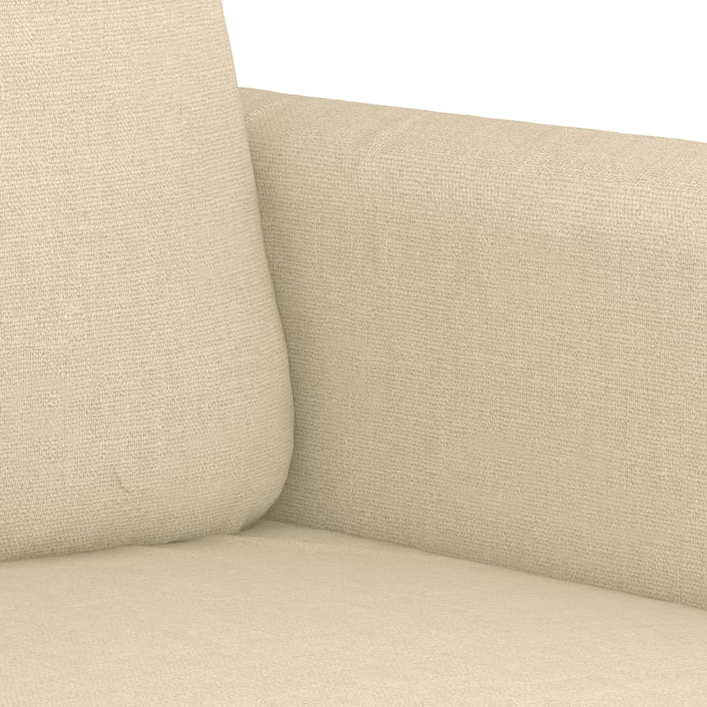 Set di Divani 2 pz con Cuscini Crema in Tessuto