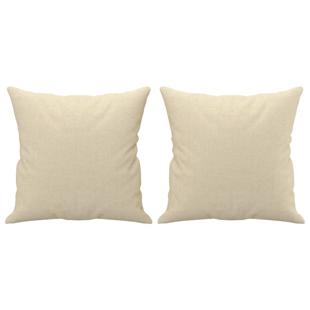 Set Divani 2 pz con Cuscini Crema in Tessuto