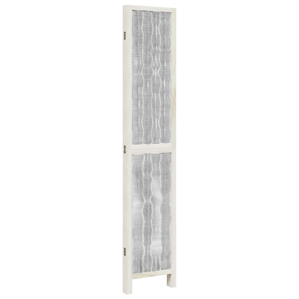 Divisorio Ambienti 4Pannelli Bianco Legno Massello di Paulownia - homemem39
