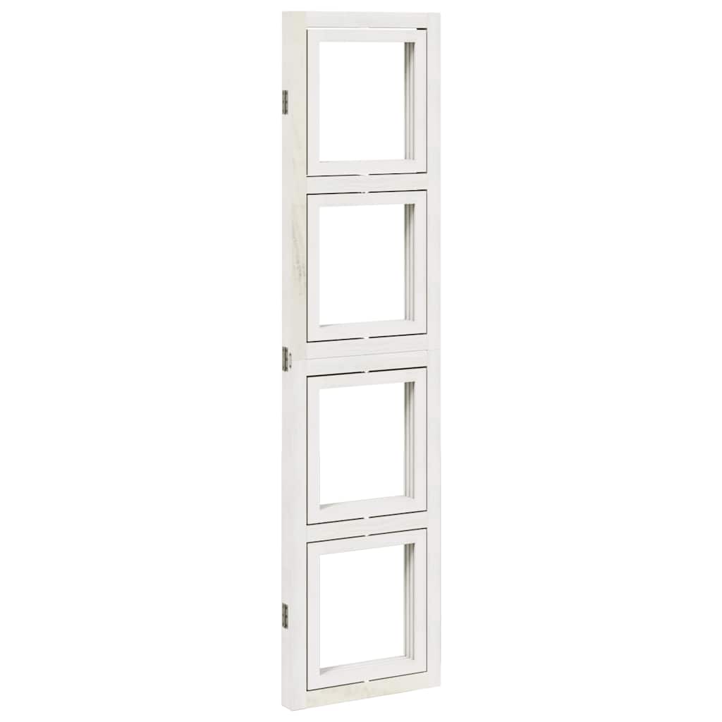 Divisorio Ambienti 3Pannelli Bianco Legno Massello di Paulownia