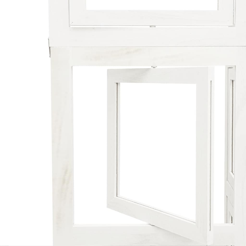 Divisorio Ambienti 3Pannelli Bianco Legno Massello di Paulownia