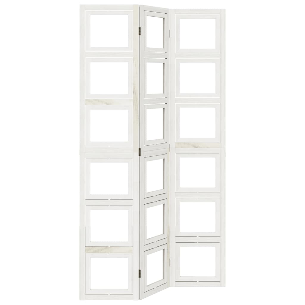 Divisorio Ambienti 3Pannelli Bianco Legno Massello di Paulownia - homemem39