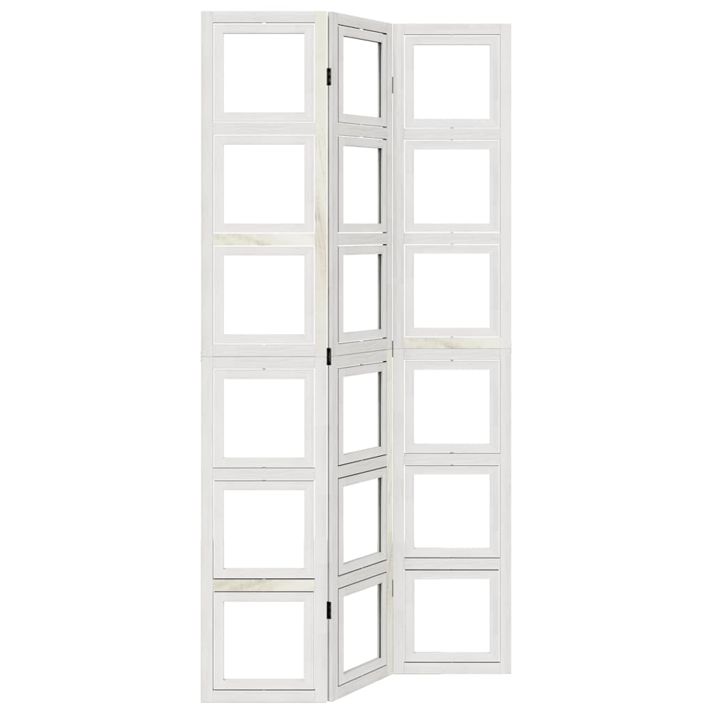 Divisorio Ambienti 3Pannelli Bianco Legno Massello di Paulownia - homemem39