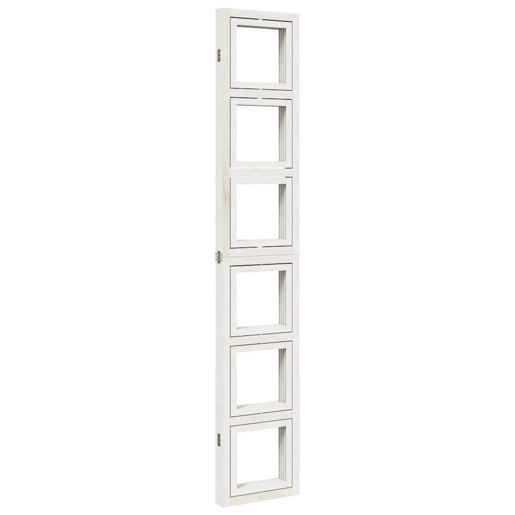 Divisorio Ambienti 4Pannelli Bianco Legno Massello di Paulownia - homemem39