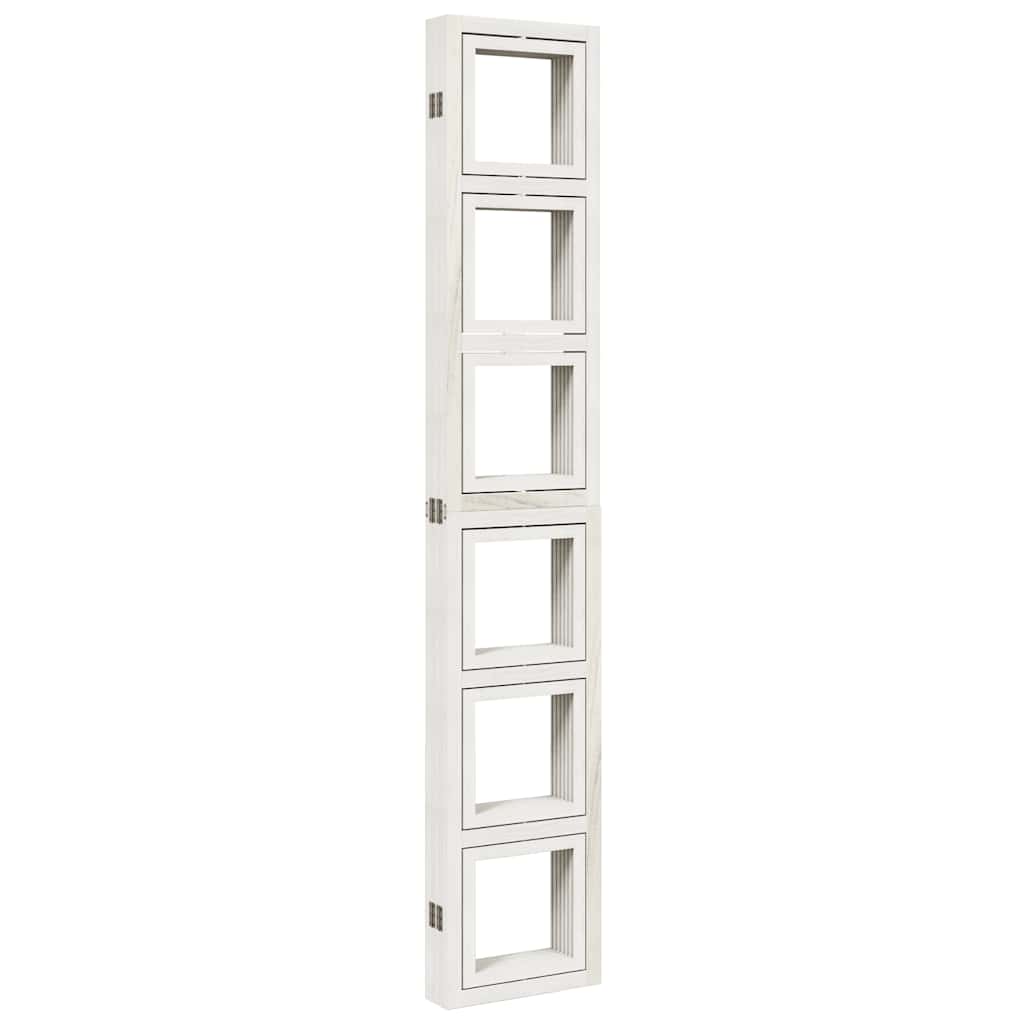 Divisorio Ambienti 6Pannelli Bianco Legno Massello di Paulownia - homemem39