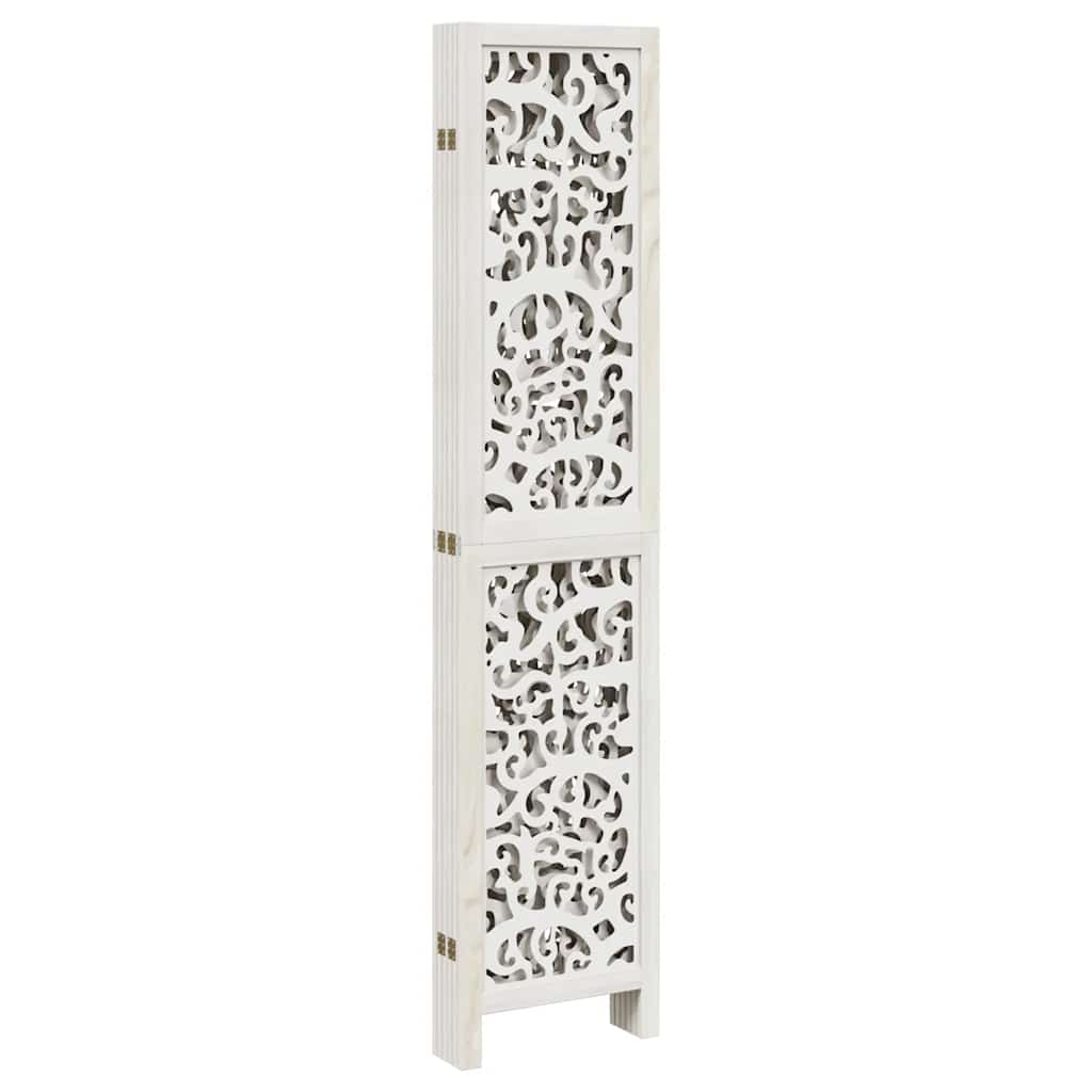 Divisorio Ambienti 6Pannelli Bianco Legno Massello di Paulownia - homemem39
