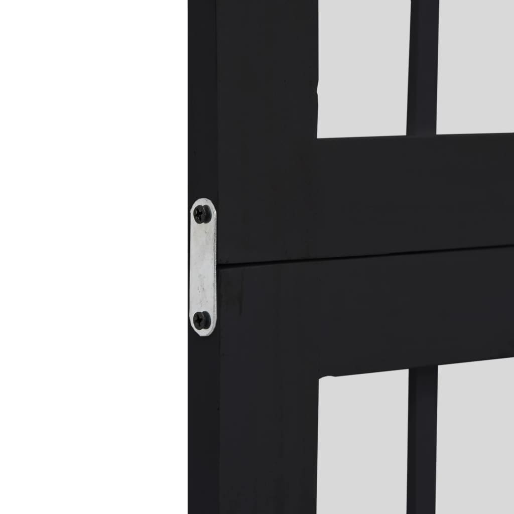 Divisorio Ambienti 3 Pannelli Nero Legno Massello di Paulownia - homemem39
