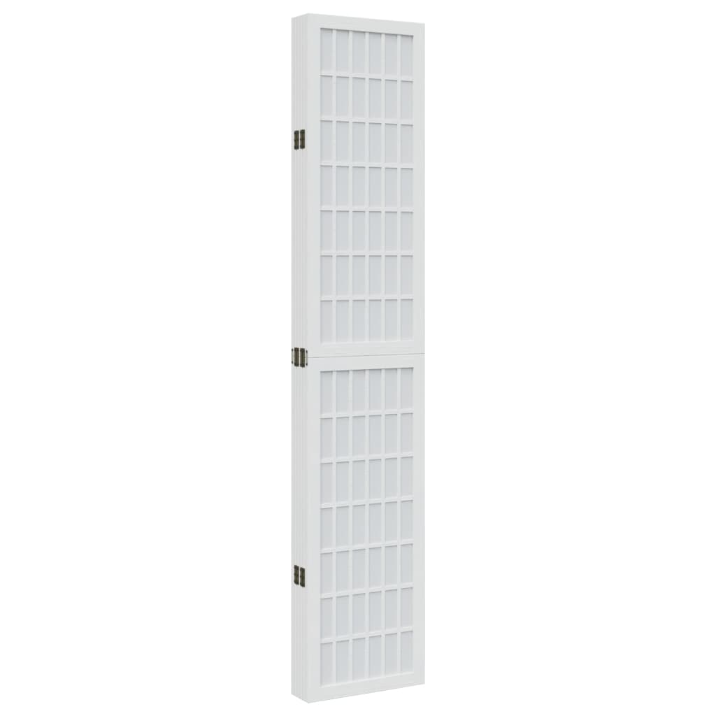 Divisorio Ambienti 6Pannelli Bianco Legno Massello di Paulownia - homemem39