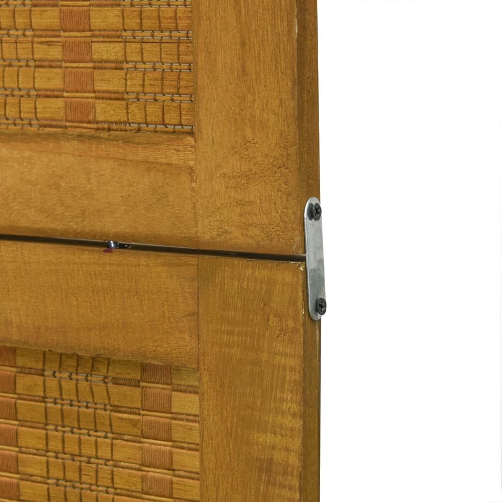Divisorio Ambienti 5 Pannelli Marrone Legno Massello Paulownia - homemem39