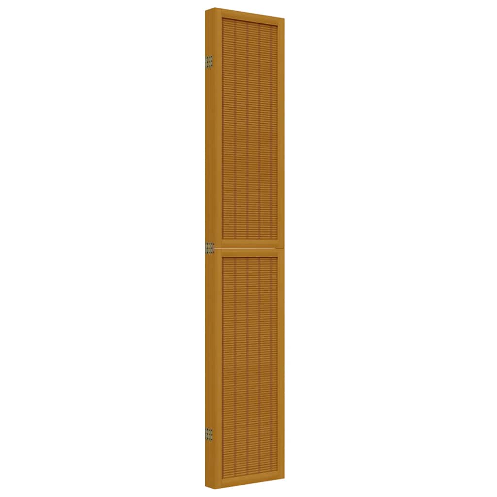 Divisorio Ambienti 5 Pannelli Marrone Legno Massello Paulownia - homemem39
